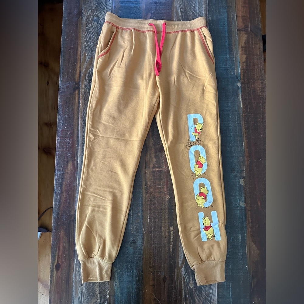 Disney Women’s Junior M (7/9) Winnie The Pooh Mustard Jogger Pants | SKU 0326